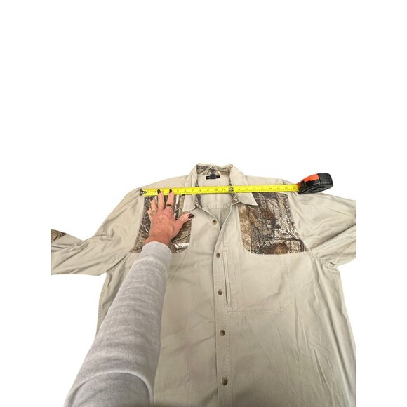 Gander Mountain Guide Series Real Tree Shirt Men XL Hunting Shooting Camo Khaki - Picture 10 of 12